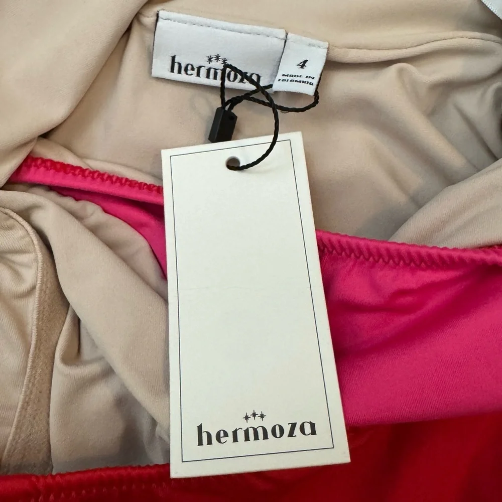 Hermoza Vera Colorblock One Piece Swimsuit Pink Red Size Small